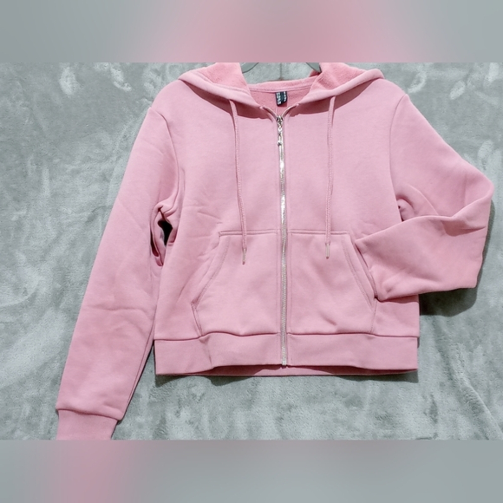 Womens Pink. Full length Zip-Up Hoodie